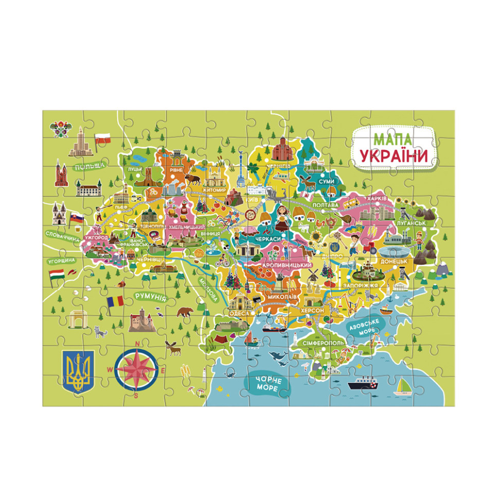 Пазли класичні "Карта України" 300706, 100 елементів — фото 4