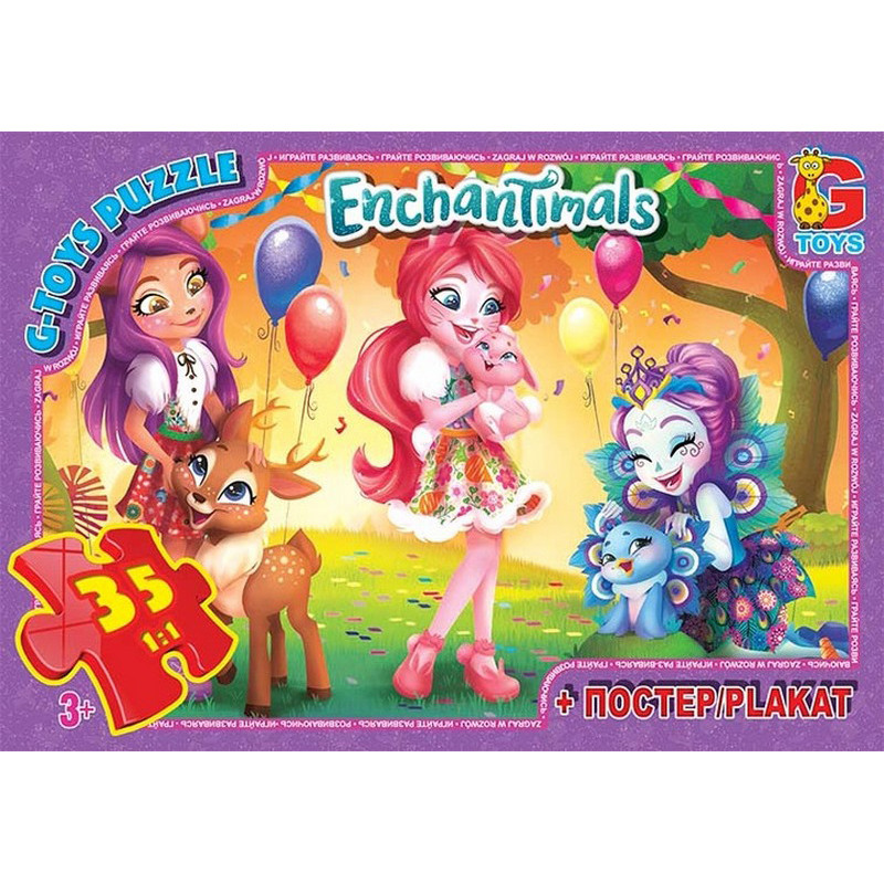 Дитячий пазл класичний "Enchantimals" EA212 постер 35 елементів