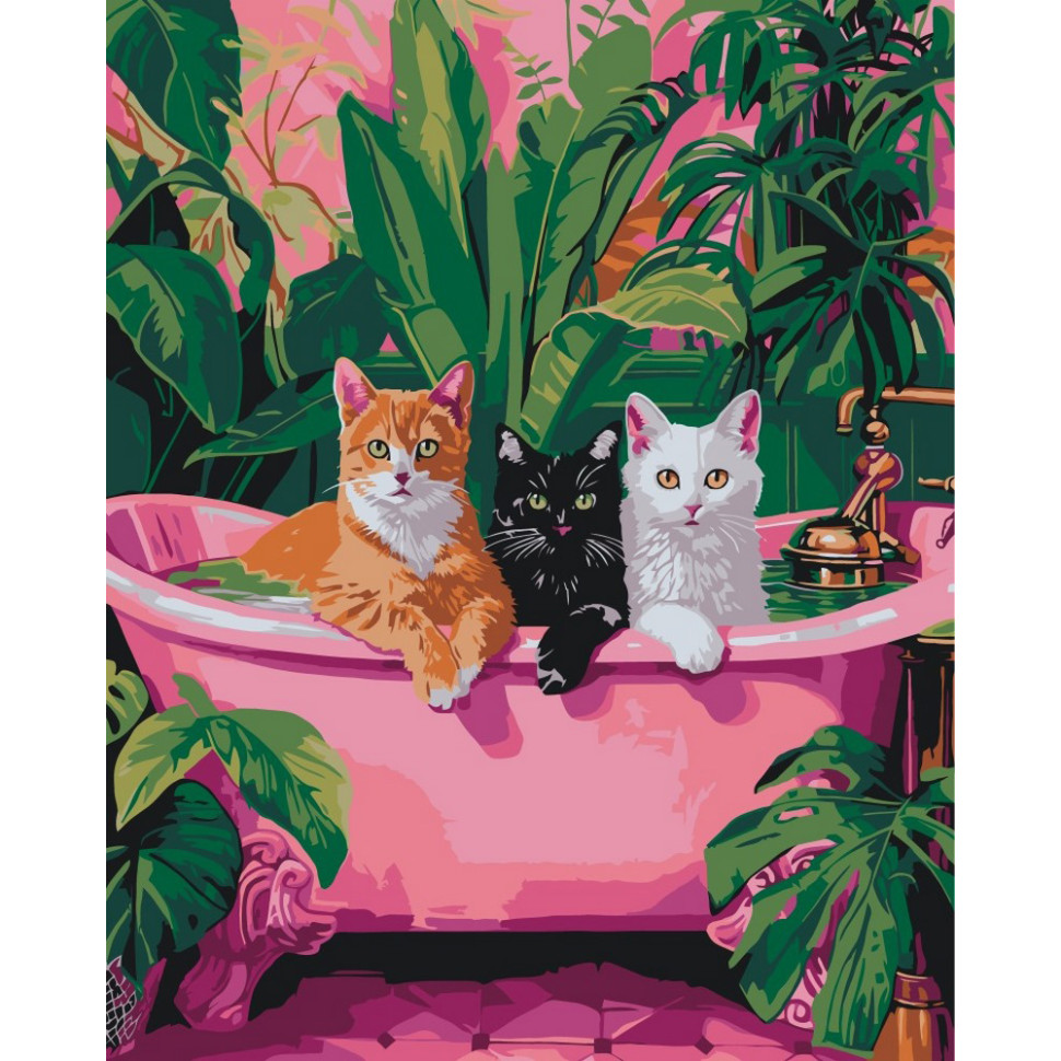 Картина за номерами "Коти у ванній" 11692-AC 40x50 см