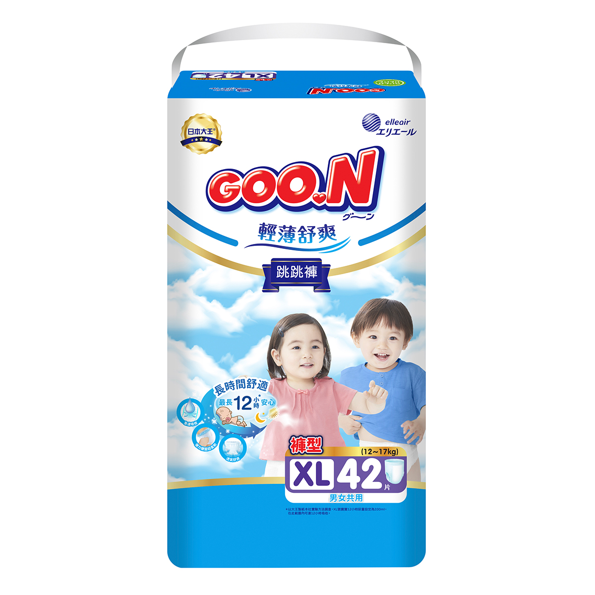 Трусики-підгузки Goo.N Slim & Comfortable для дітей 12-17 кг (розмір 5(XL), унісекс, 42 шт)