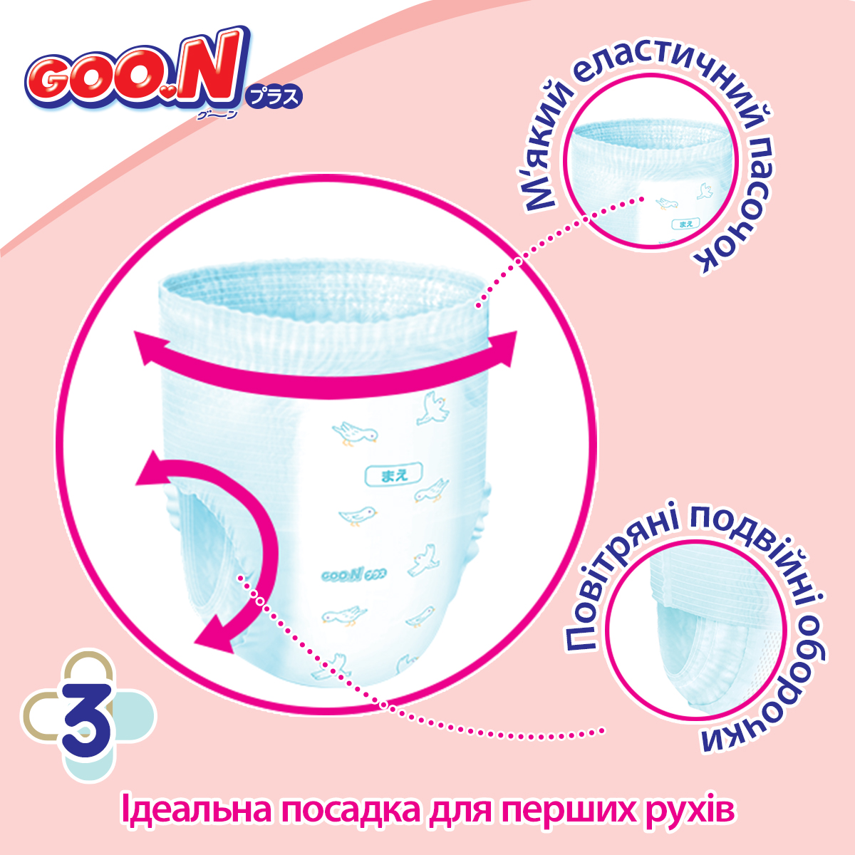 Трусики-підгузки Goo.N Plus для дітей 13-28 кг (розмір Хxl, унісекс, 28 шт) — фото 5