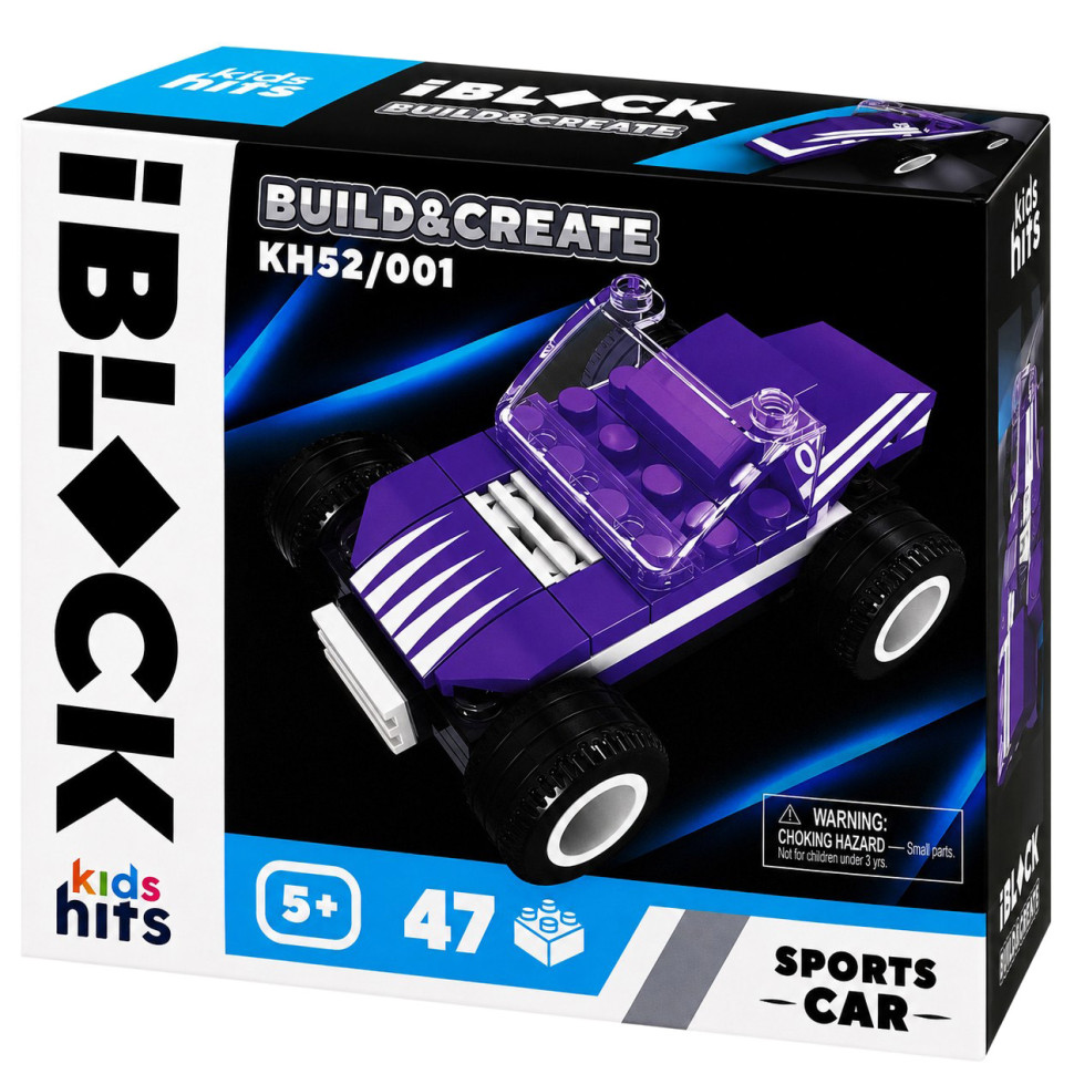 Дитячий конструктор IBLOCK JUNIOR KH52/001(Violet) 47 деталей
