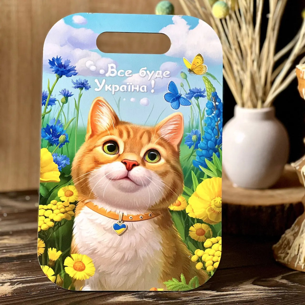 Дерев'яна сувенірна дошка "Рудий котик" Ubumblebees (ПСФ154) PSF154 прямокутна — фото 3