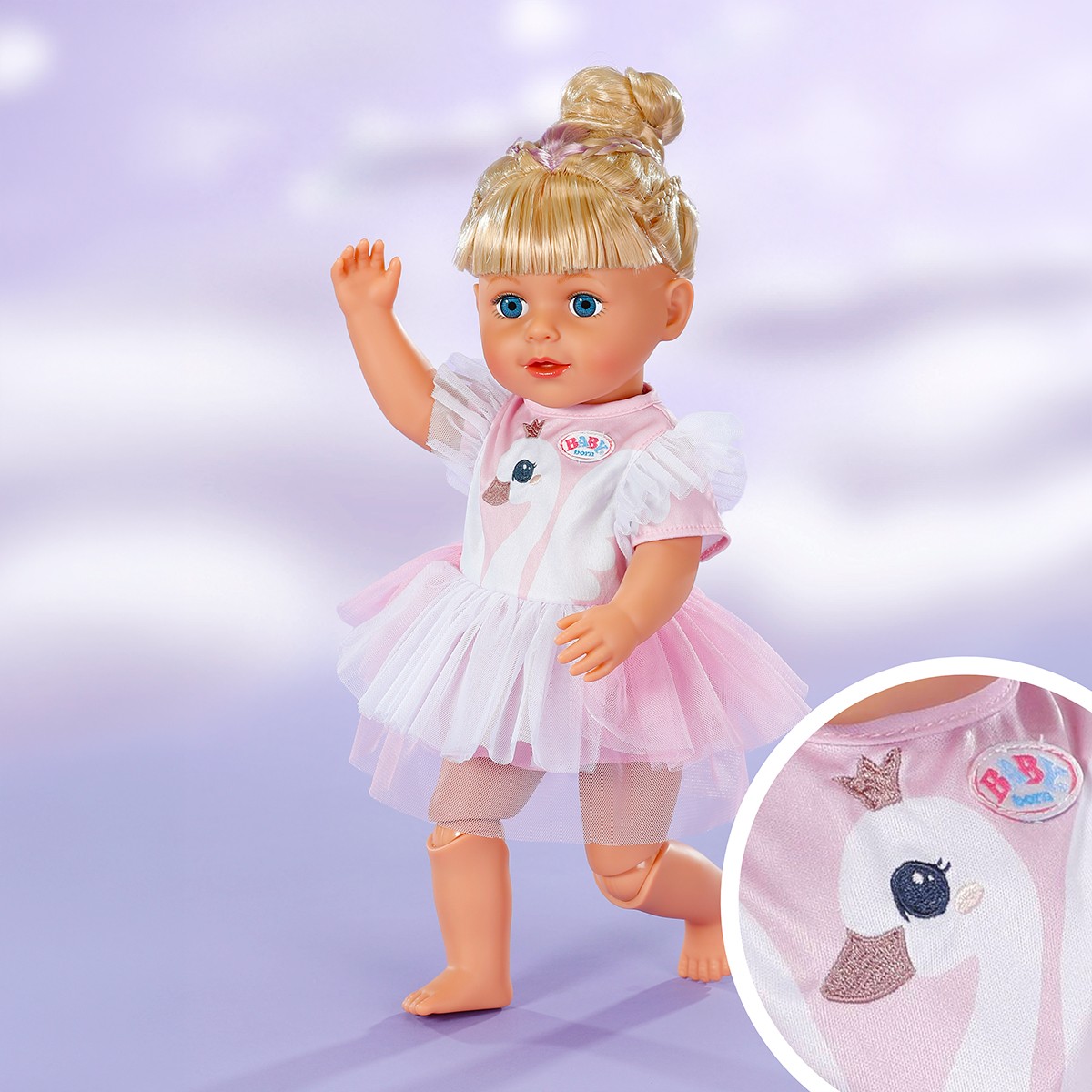 Одежда для куклы BABY born – Платье с Лебедем (43 cм) — фото 3