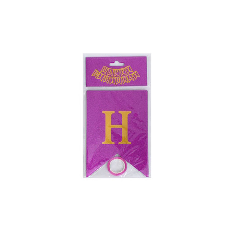 Гірлянда з прапорцями "Happy Birthday" MK 5955(Violet) фіолетова