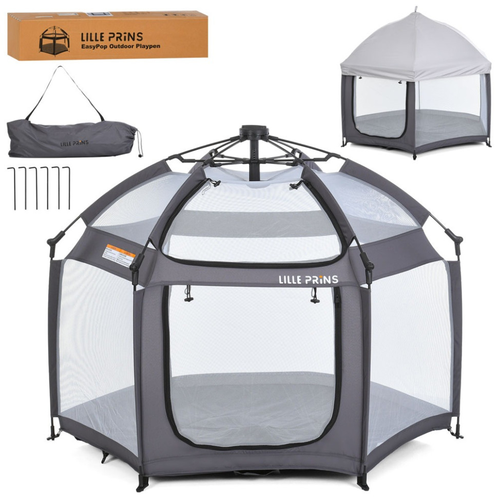 Дитяча платка манеж MR 1515 Platinum Grey 140х124х110 см — фото 7