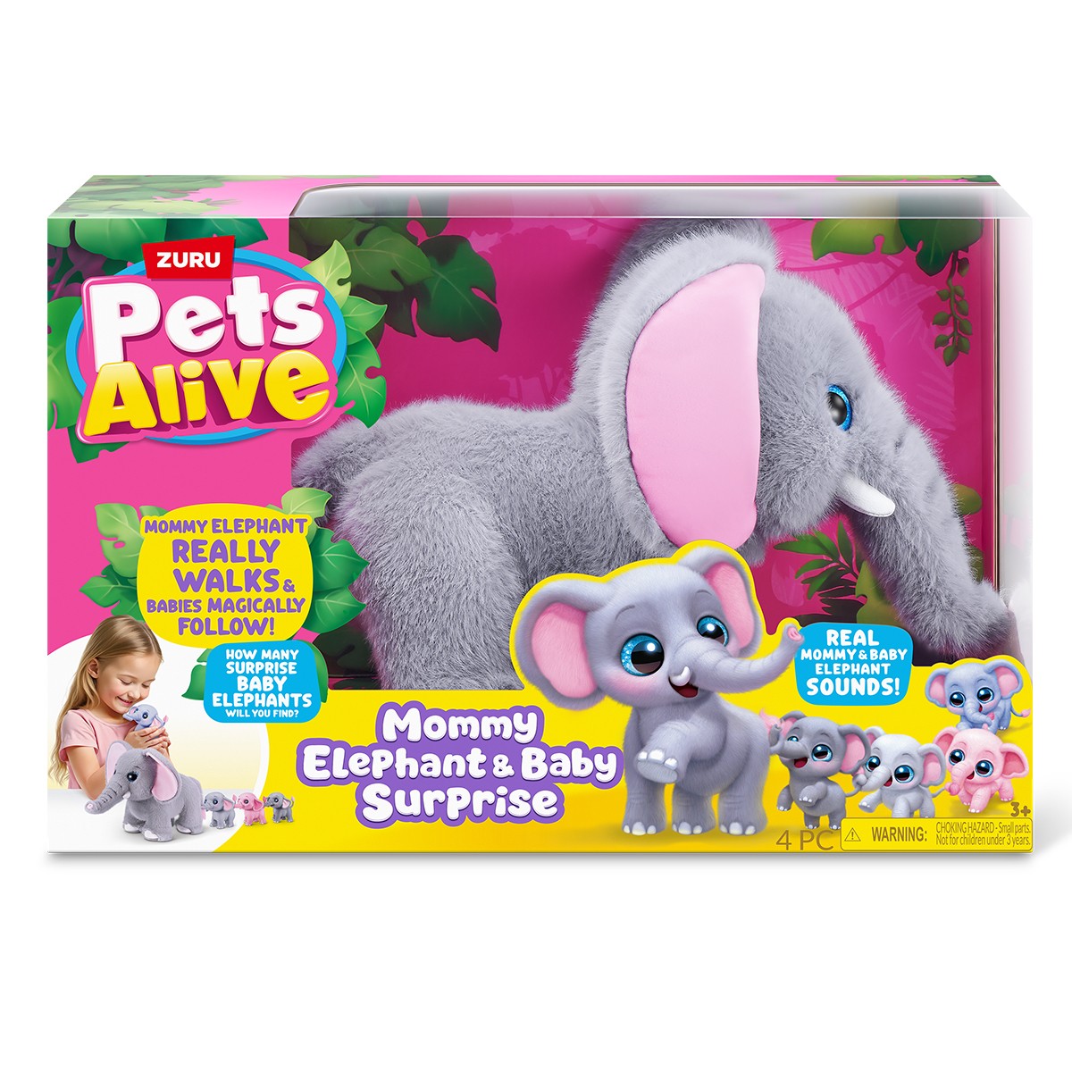 Інтерактивний ігровий набір Pets Alive серії "Mama & Baby Surprise" S1 – Мама Слониха з Сюрпризом
