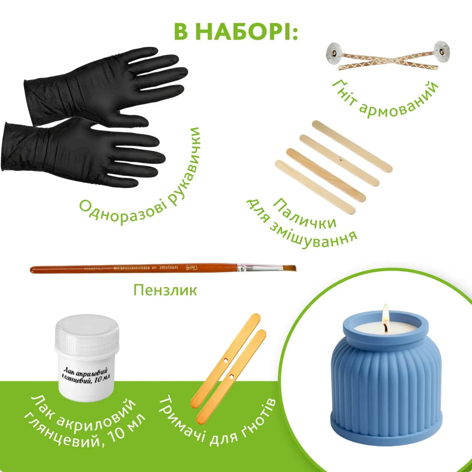 Набор для изготовления фигурного подсвечника со свечой и крышкой GP-002 из гипса — фото 5