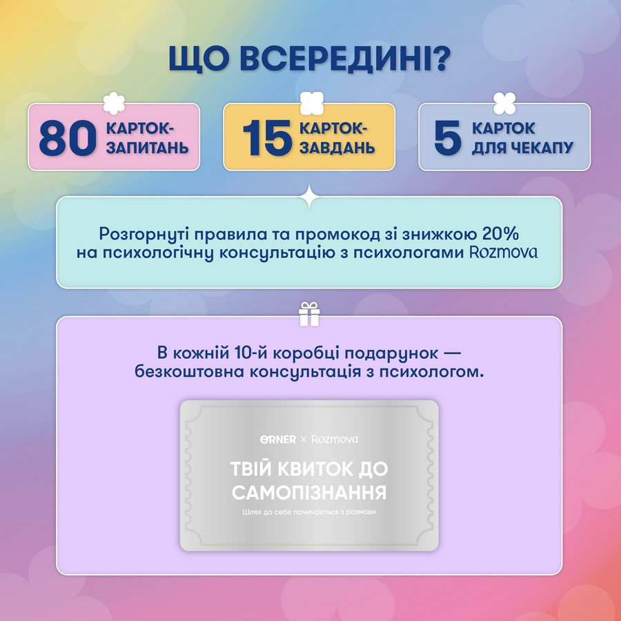 Картки саморефлексії "Розмова з собою" orner-2971, 100 карток — фото 13