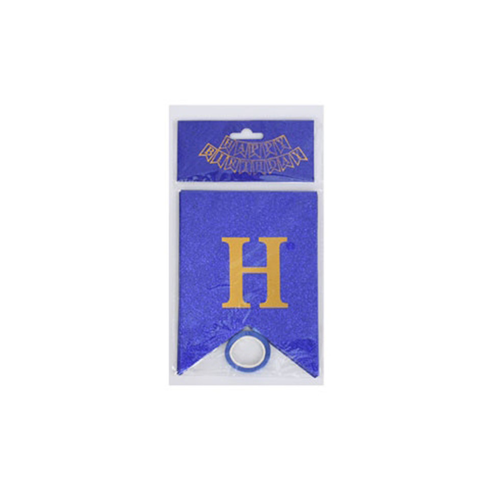 Гірлянда з прапорцями "Happy Birthday" MK 5955(Blue) синя