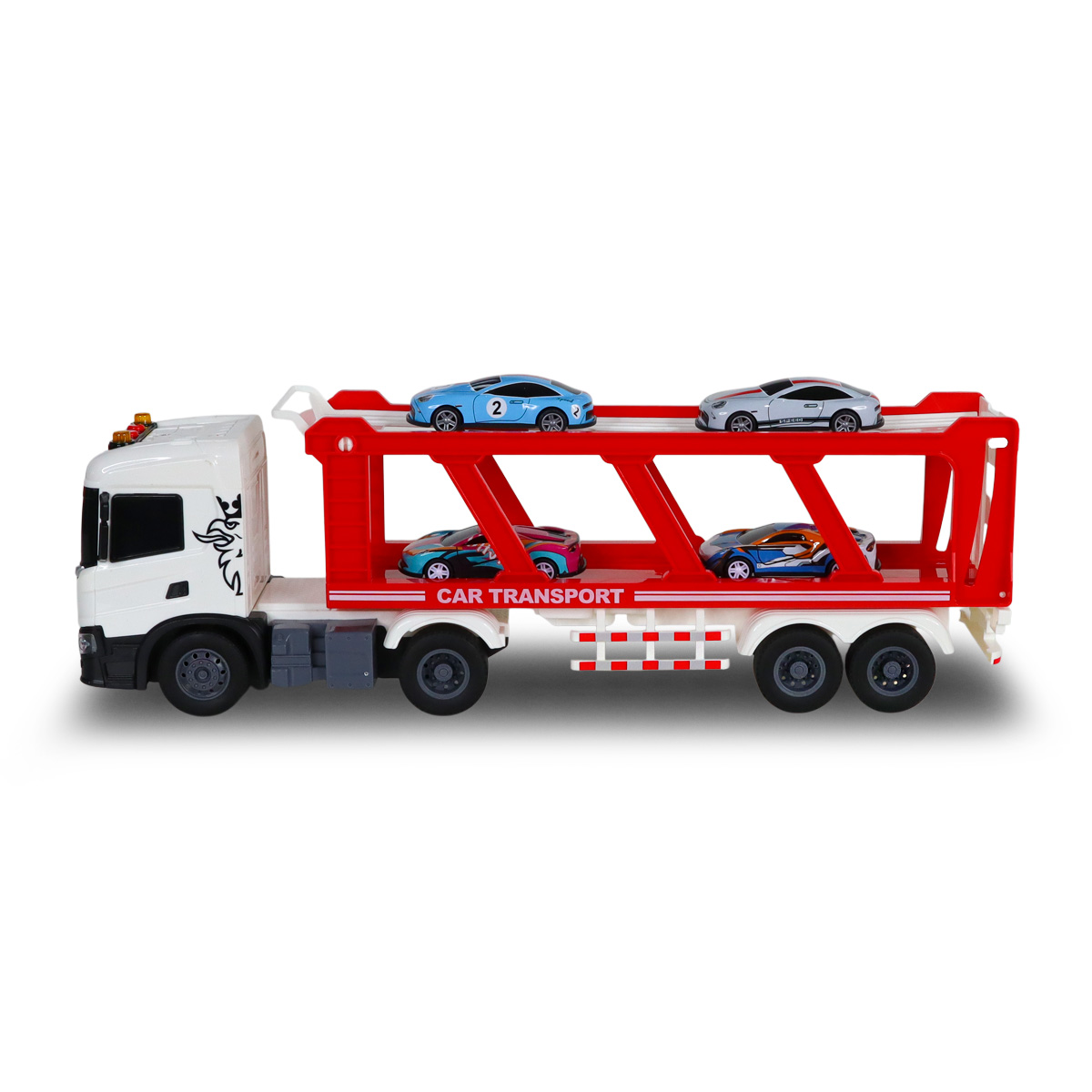 Игровой набор серии "Large Truck" – Автоперевозчик Scania (автоперевозчик, 4 машины, свет, звук) — фото 7