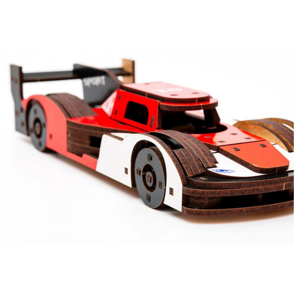 Деревянный 3D конструктор Racing Car Puz-01037, 146 деталей — фото 3