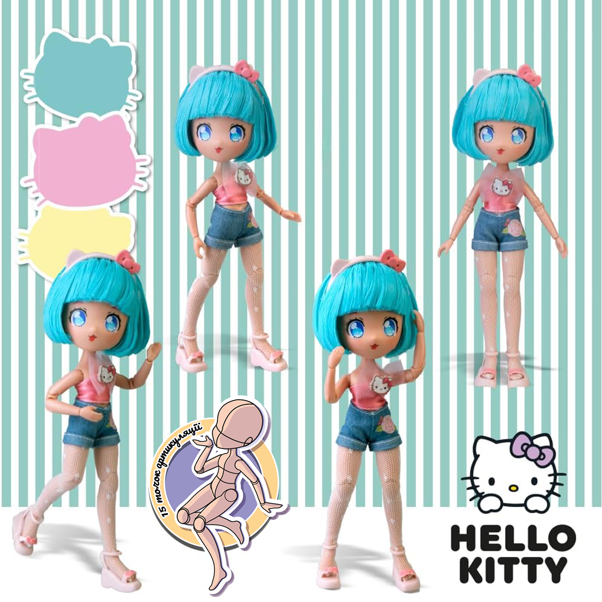 Ігровий набір 4SF Manga Dolls серії "Hello Kitty" – Красуня Пінк На Скутері (з аксес.) — фото 6