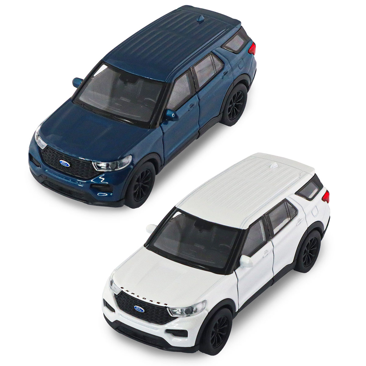 Автомодель - FORD Explorer 2023 (перламутрово-белый, голубой металлик)