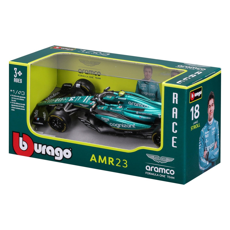 Колекційна автомодель "Aston Martin AMR23 (2023)" Bburago 18-38090, 1:43 масштаб — фото 9