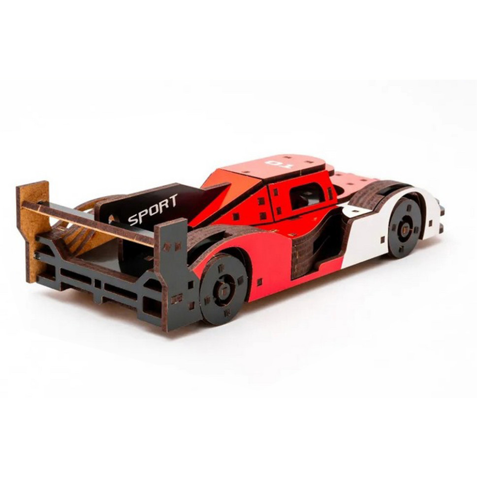 Деревянный 3D конструктор Racing Car Puz-01037, 146 деталей — фото 9