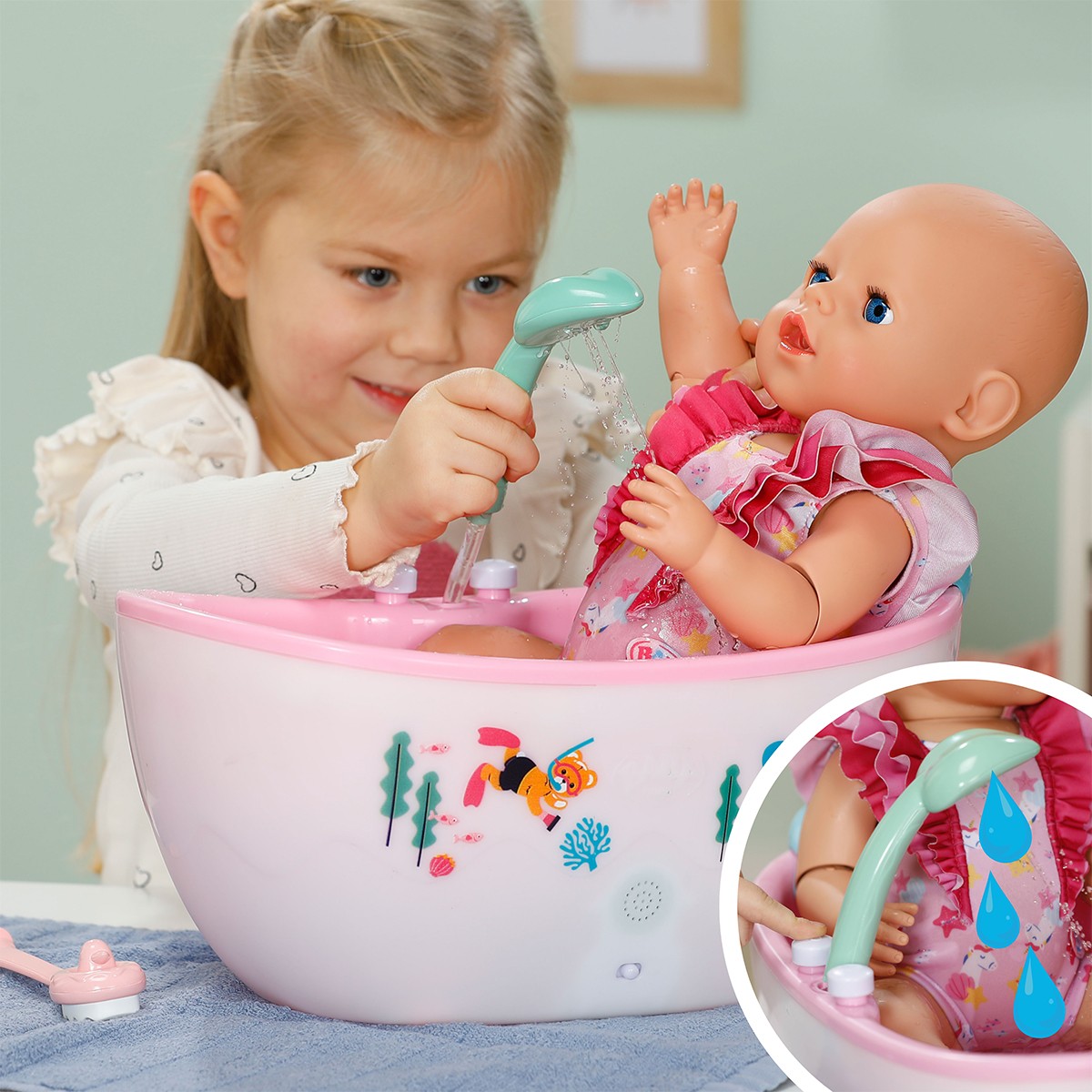 Автоматична ванночка для ляльки BABY born серії "Click and Play" – Казкове Купання (світло, звук) — фото 7